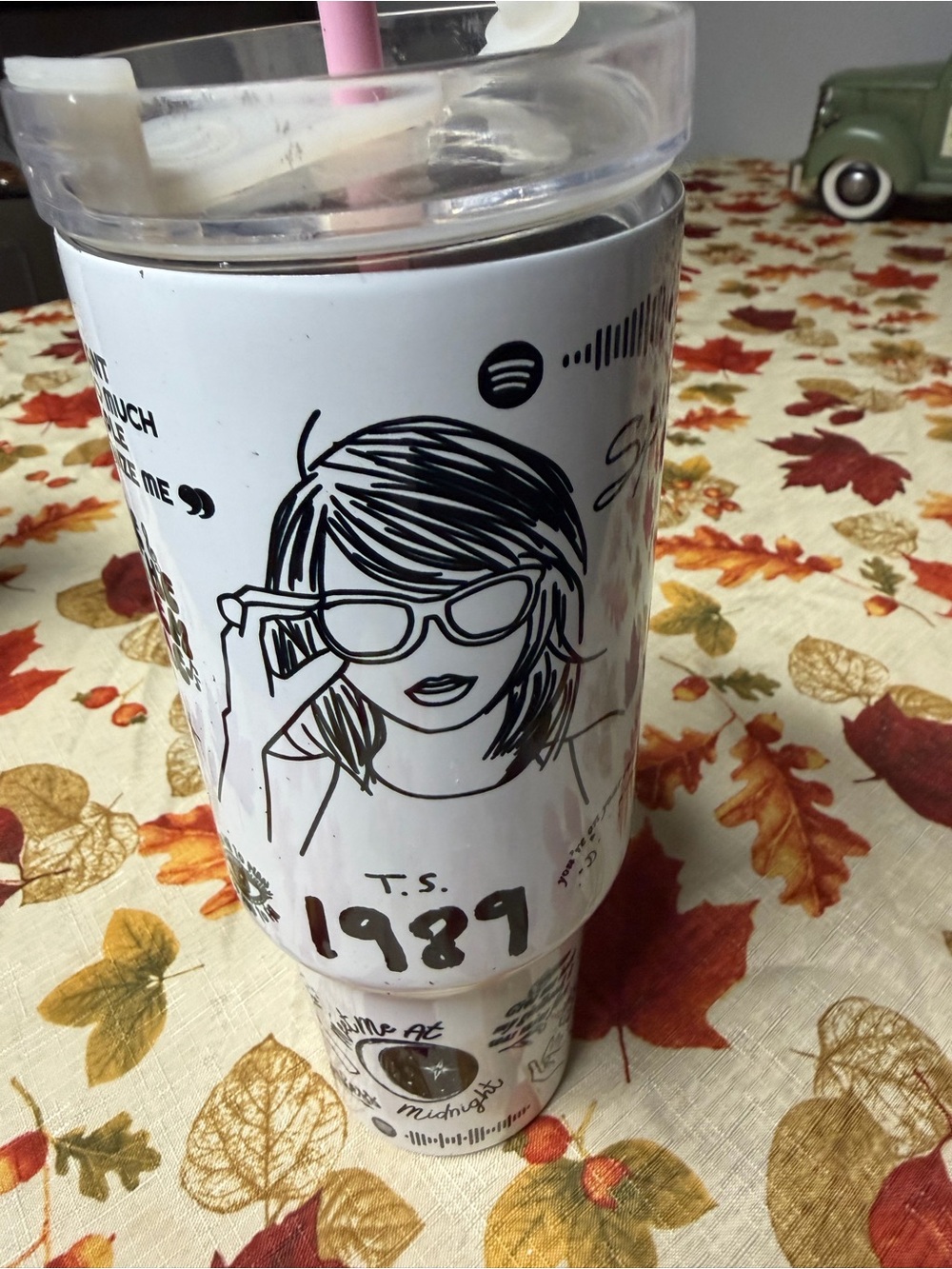 Taylor Swift White Illustrated 1989 Party Tumbler
